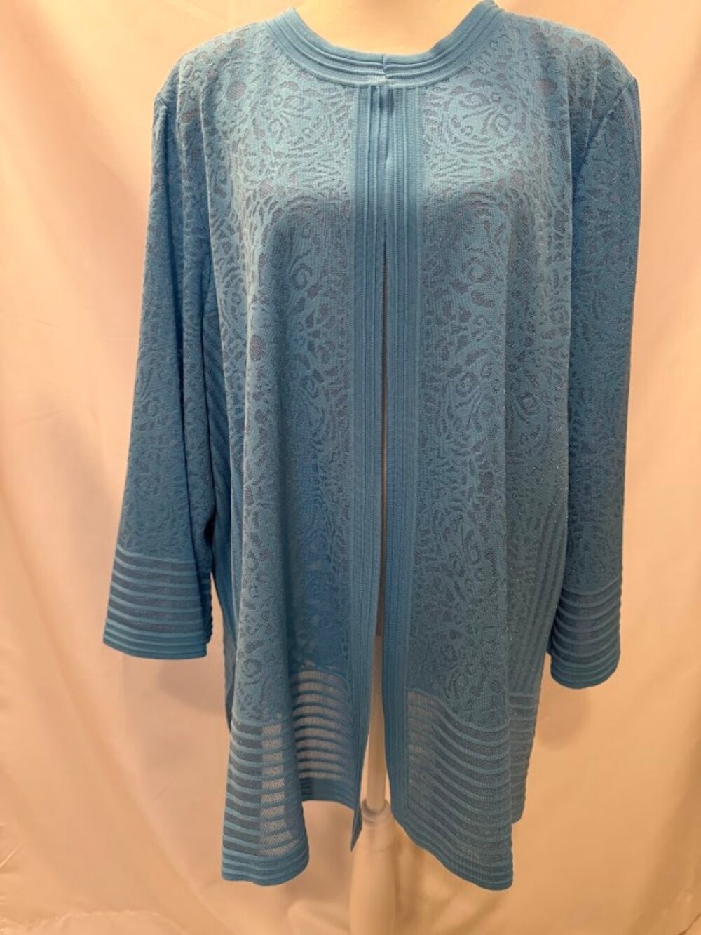 NWOT MING WANG Blue Color Top (Acrylic/Polyester/Nylon) - 3x (Was $350)